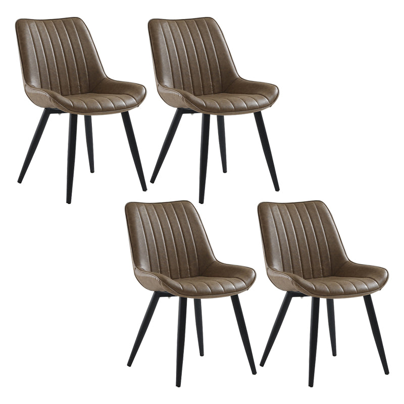 Nordic Cushioned Dining Chair 33"H Parsons Chair with Metal Base for Restaurant