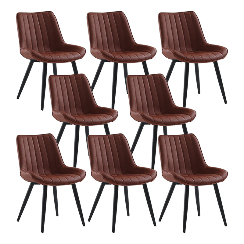 Nordic Cushioned Dining Chair 33"H Parsons Chair with Metal Base for Restaurant