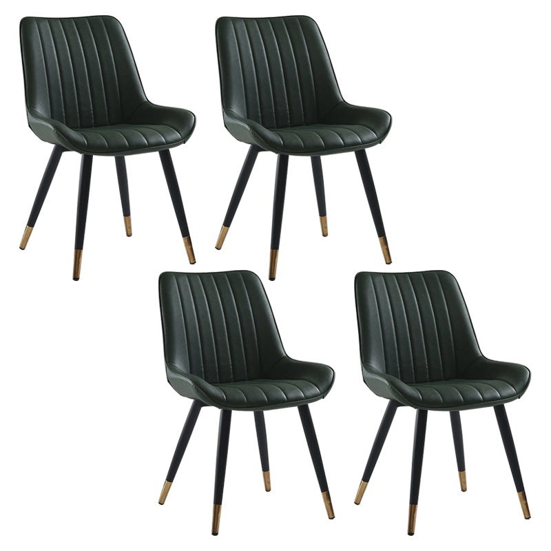 Nordic Cushioned Dining Chair 33"H Parsons Chair with Metal Base for Restaurant