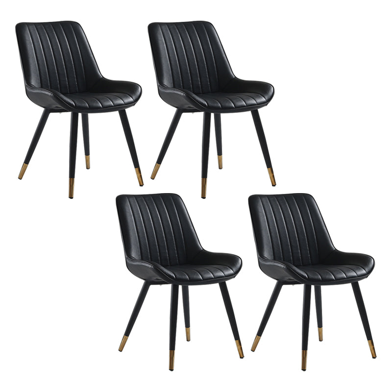 Nordic Cushioned Dining Chair 33"H Parsons Chair with Metal Base for Restaurant