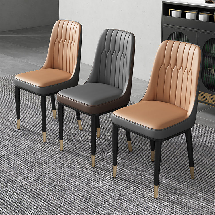 Chaises de salle à manger sans bras de style moderne de chaise latérale de salle à manger en métal