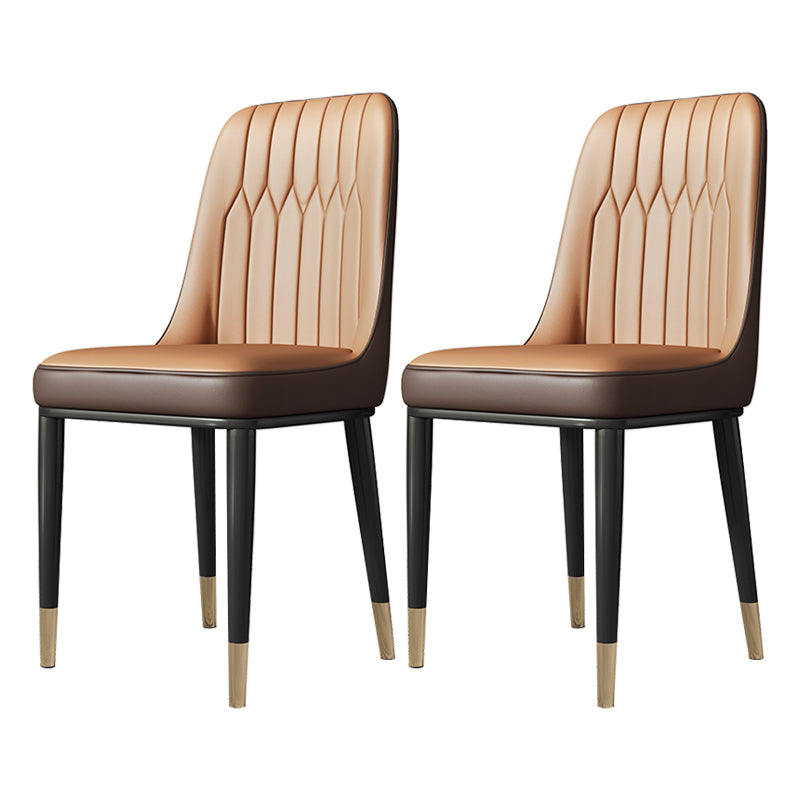 Chaises de salle à manger sans bras de style moderne de chaise latérale de salle à manger en métal
