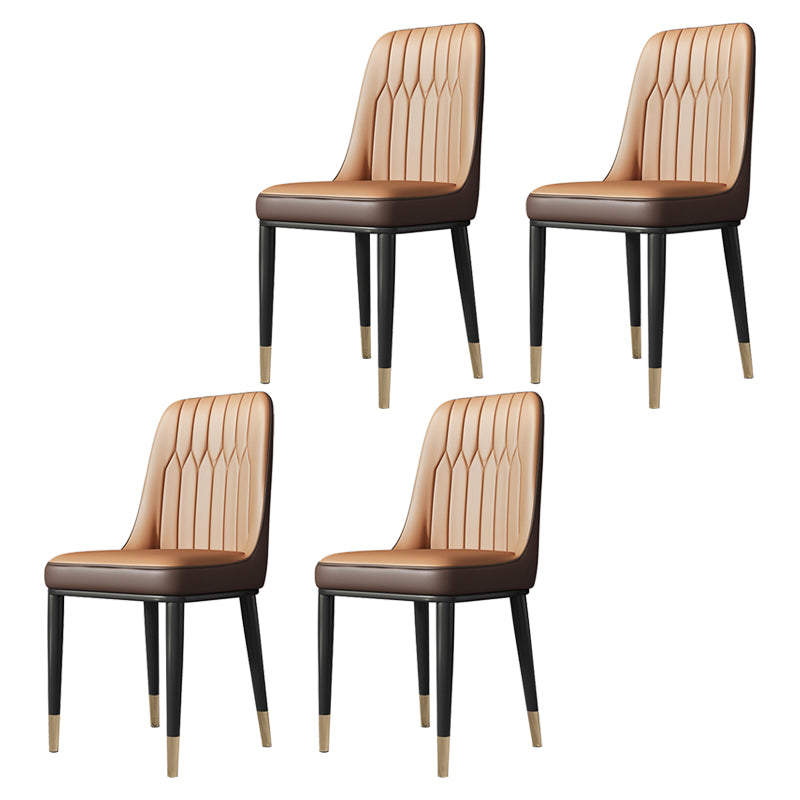 Chaises de salle à manger sans bras de style moderne de chaise latérale de salle à manger en métal