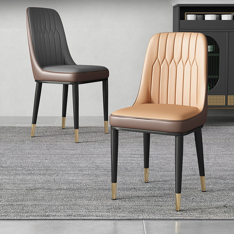 Chaises de salle à manger sans bras de style moderne de chaise latérale de salle à manger en métal