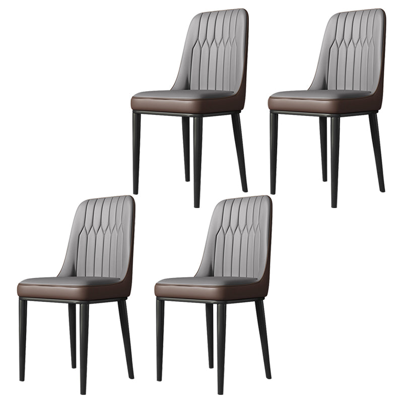 Chaises de salle à manger sans bras de style moderne de chaise latérale de salle à manger en métal