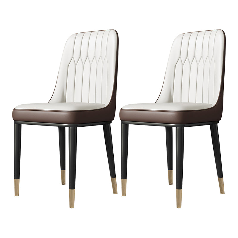 Chaises de salle à manger sans bras de style moderne de chaise latérale de salle à manger en métal
