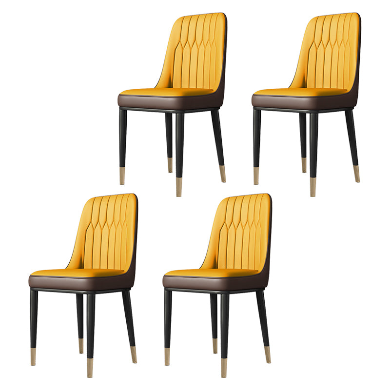 Chaises de salle à manger sans bras de style moderne de chaise latérale de salle à manger en métal
