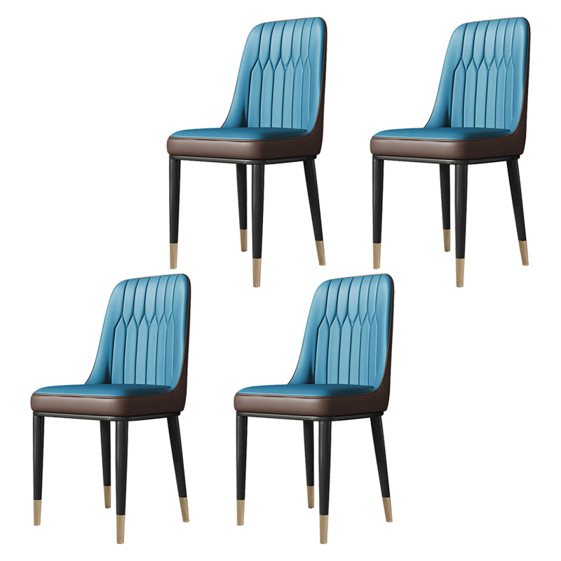 Chaises de salle à manger sans bras de style moderne de chaise latérale de salle à manger en métal