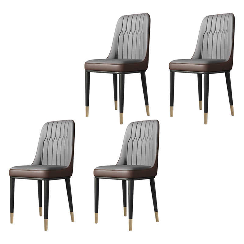 Chaises de salle à manger sans bras de style moderne de chaise latérale de salle à manger en métal