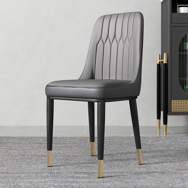 Chaises de salle à manger sans bras de style moderne de chaise latérale de salle à manger en métal