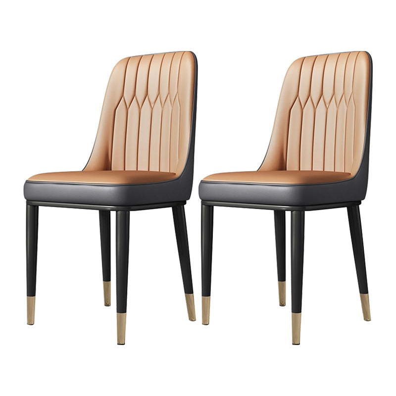 Chaises de salle à manger sans bras de style moderne de chaise latérale de salle à manger en métal