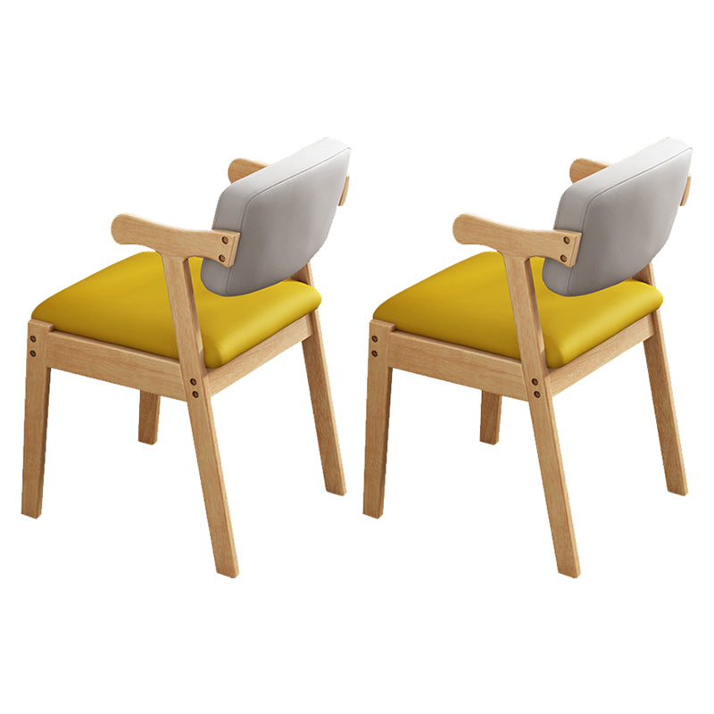 Contemporary Wood Indoor Open Back Dining Side Chair 20'' Wide Dining Chair