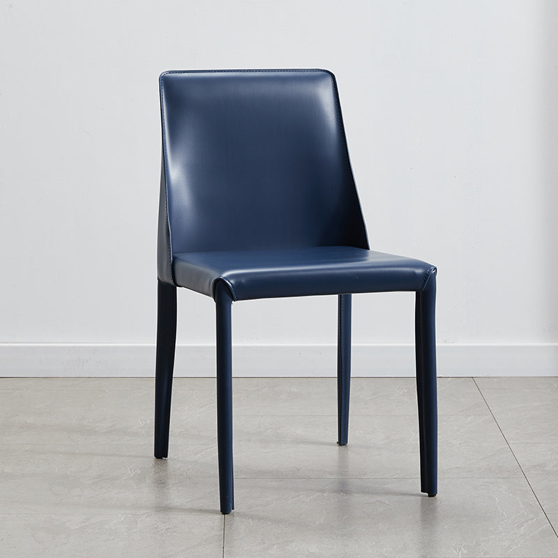 Faux Leather Contemporary Dining Room Chairs Matte Finish Solid Back Dining Arm Chairs
