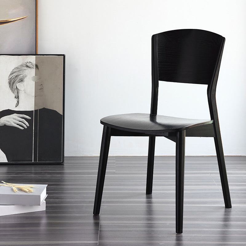 Industrial Style Solid Wood Side Chair Black Open Back Dining Side Chair