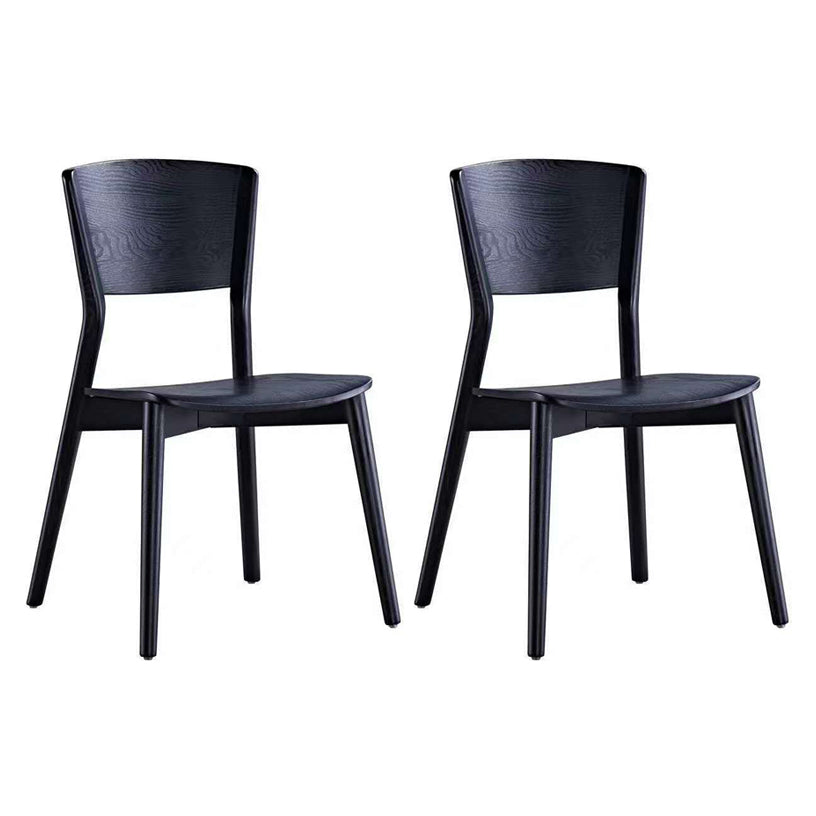 Chaise d'appoint en bois massif de style industriel, chaise d'appoint noire à dossier ouvert pour salle à manger