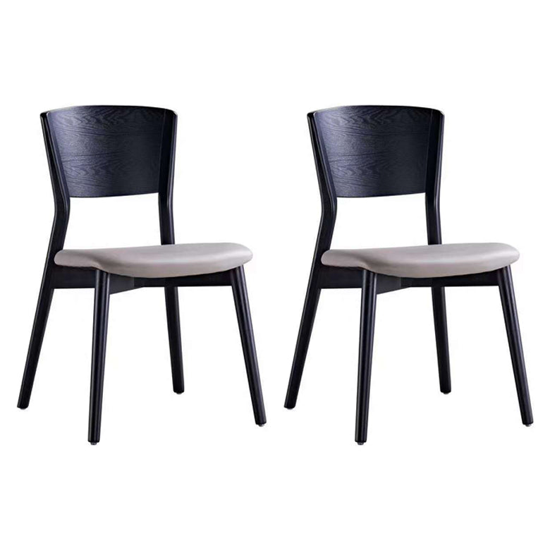 Chaise d'appoint en bois massif de style industriel, chaise d'appoint noire à dossier ouvert pour salle à manger