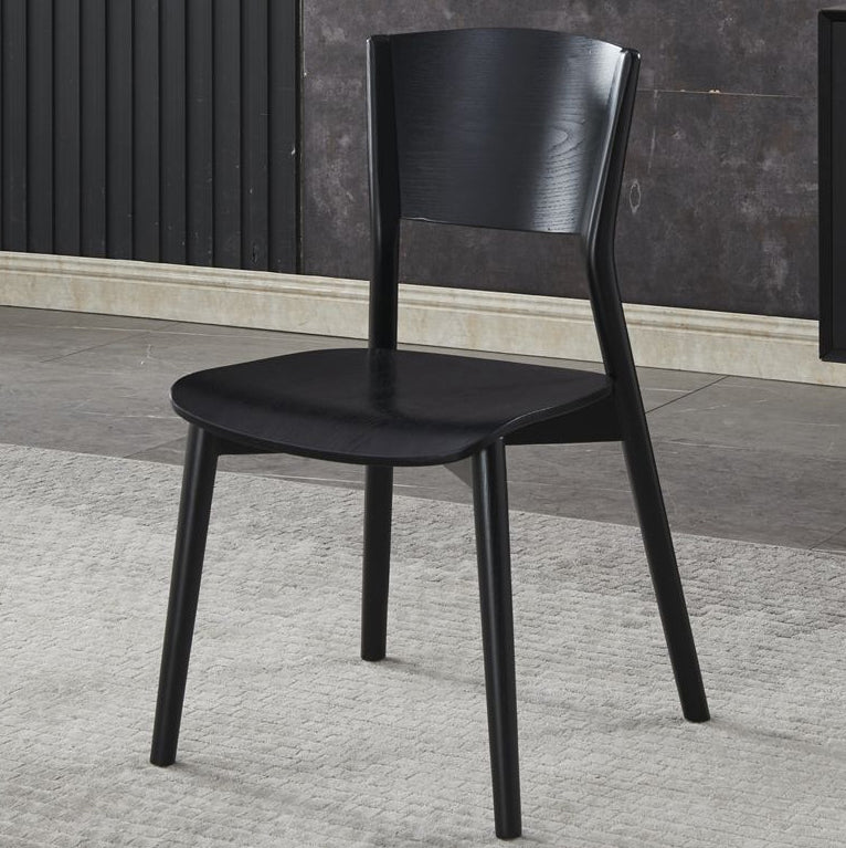 Industrial Style Solid Wood Side Chair Black Open Back Dining Side Chair