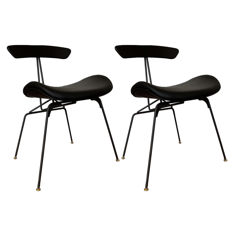 Industrial Chair with Metal Base 29"H Open Back Dining Side Chair for Restaurant