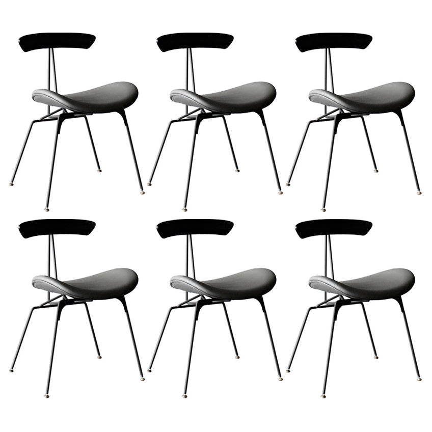 Industrial Chair with Metal Base 29"H Open Back Dining Side Chair for Restaurant