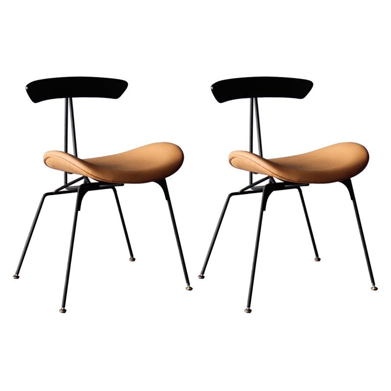 Industrial Chair with Metal Base 29"H Open Back Dining Side Chair for Restaurant