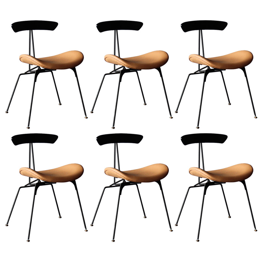 Industrial Chair with Metal Base 29"H Open Back Dining Side Chair for Restaurant