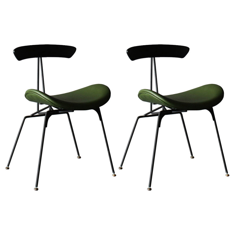 Industrial Chair with Metal Base 29"H Open Back Dining Side Chair for Restaurant