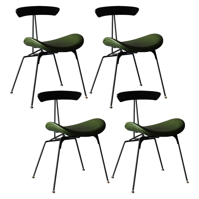 Industrial Chair with Metal Base 29"H Open Back Dining Side Chair for Restaurant