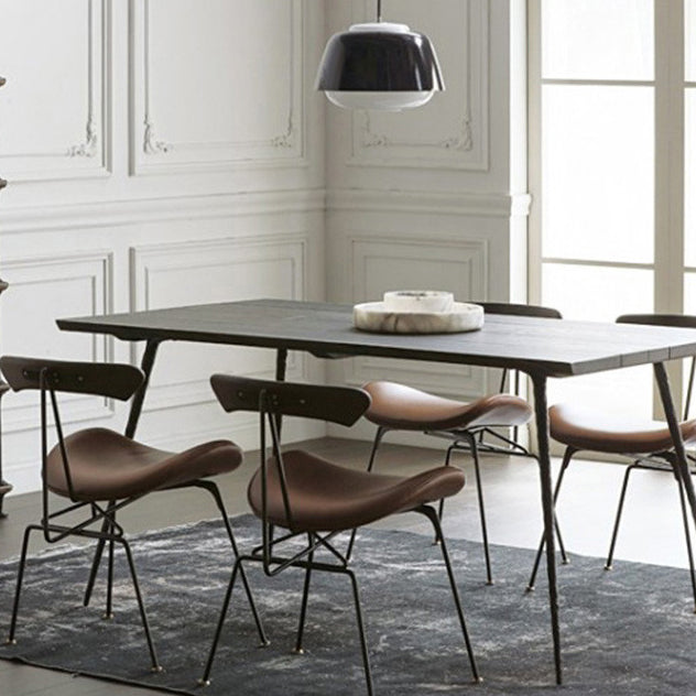 Industrial Chair with Metal Base 29"H Open Back Dining Side Chair for Restaurant
