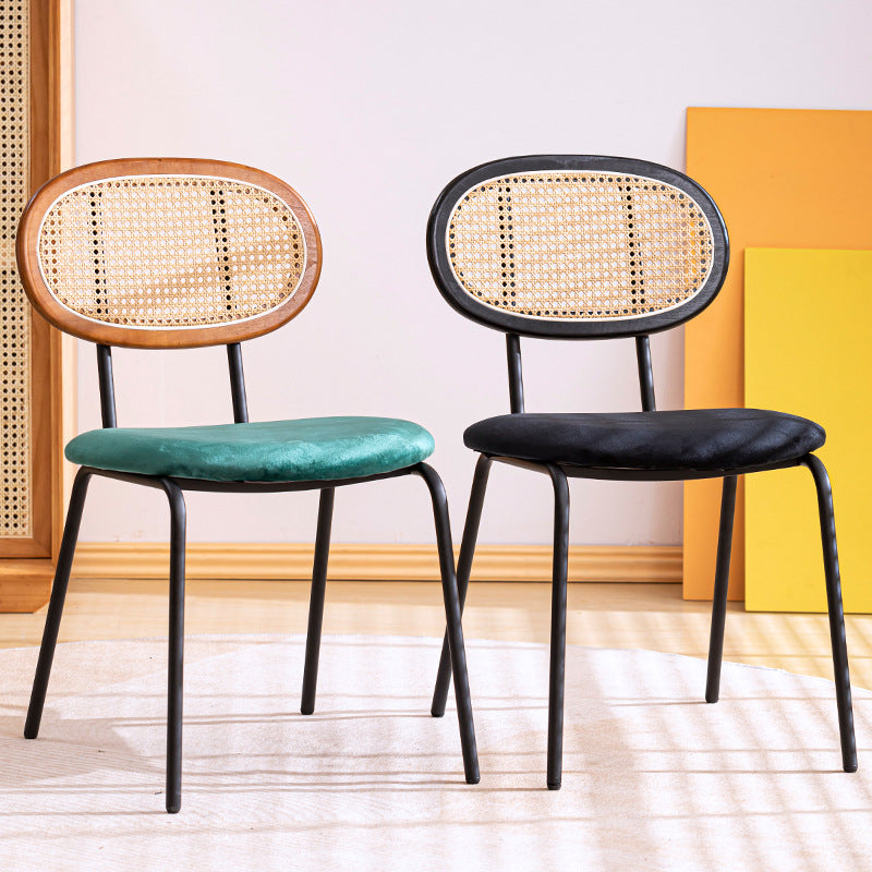 Modern Style Metal Dining Room Kitchen Chairs Set Open Back Dining Side Chair