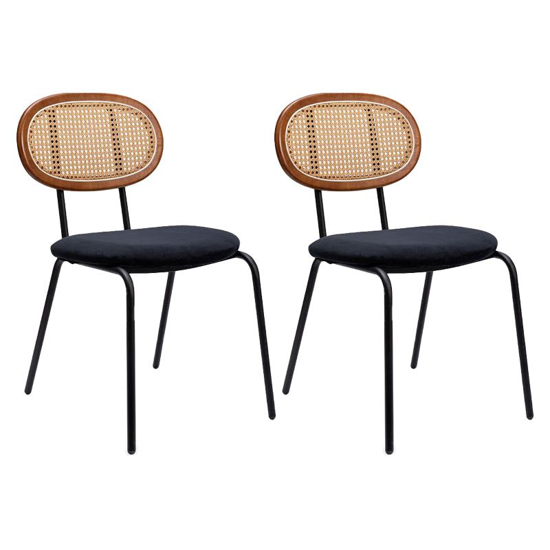 Modern Style Metal Dining Room Kitchen Chairs Set Open Back Dining Side Chair