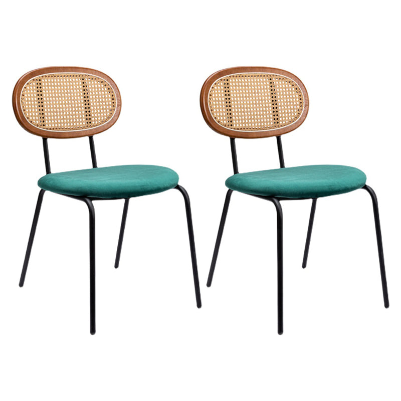 Modern Style Metal Dining Room Kitchen Chairs Set Open Back Dining Side Chair