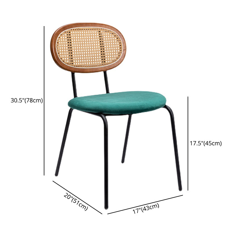 Modern Style Metal Dining Room Kitchen Chairs Set Open Back Dining Side Chair