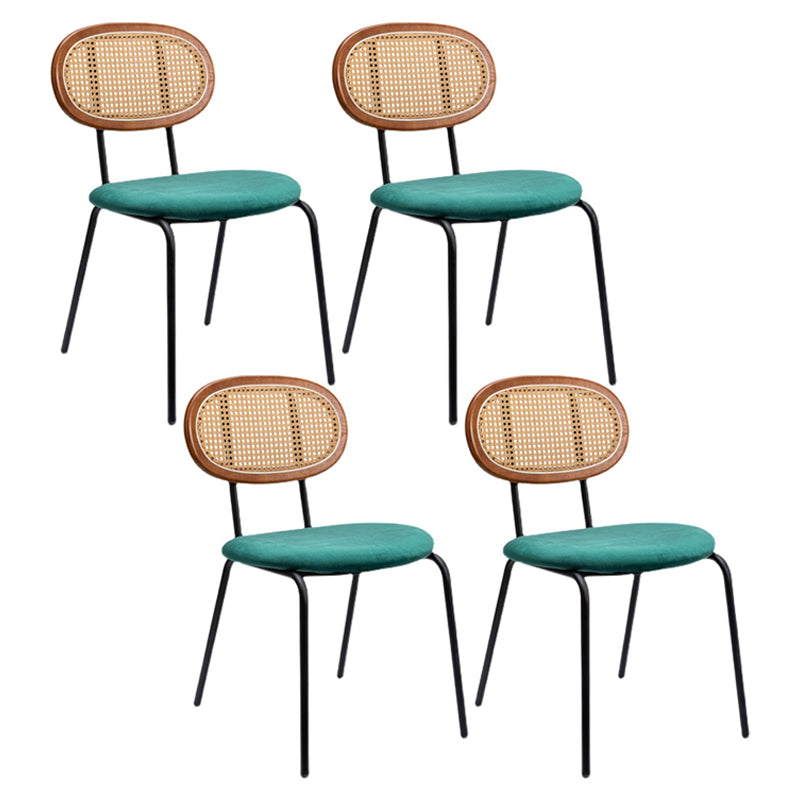 Modern Style Metal Dining Room Kitchen Chairs Set Open Back Dining Side Chair