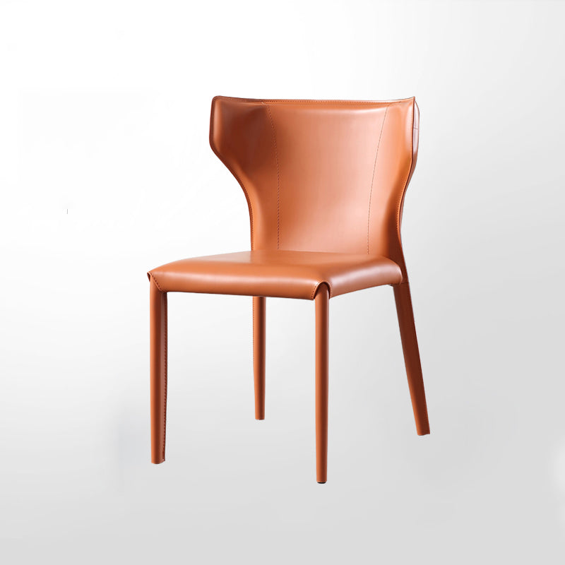 Faux Leather Modern Dining Room Chair Matte Finish Wingback Side Dining Chair
