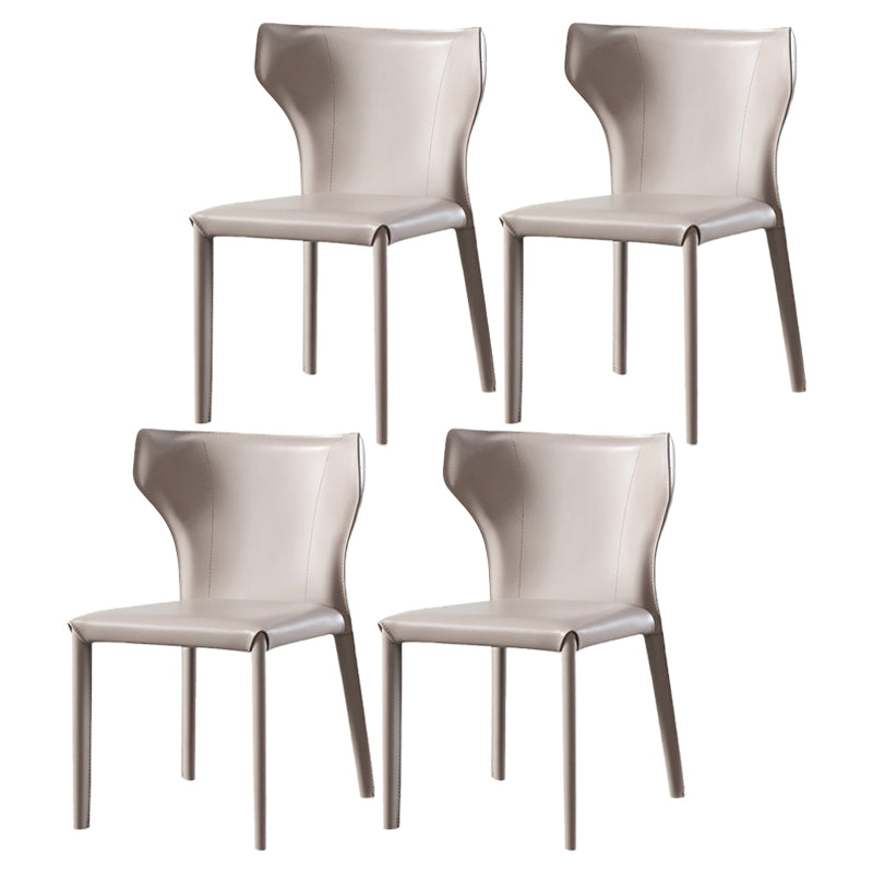 Faux Leather Modern Dining Room Chair Matte Finish Wingback Side Dining Chair