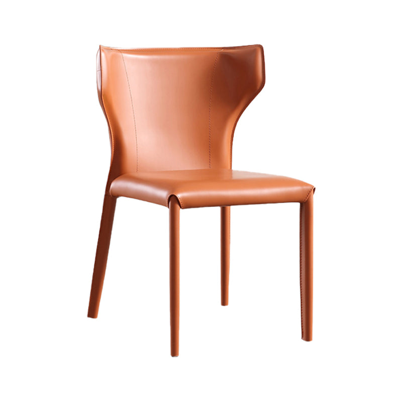 Faux Leather Modern Dining Room Chair Matte Finish Wingback Side Dining Chair