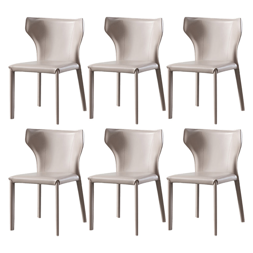Faux Leather Modern Dining Room Chair Matte Finish Wingback Side Dining Chair