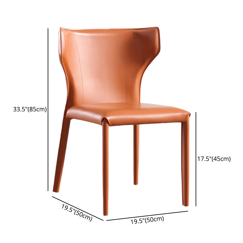 Faux Leather Modern Dining Room Chair Matte Finish Wingback Side Dining Chair