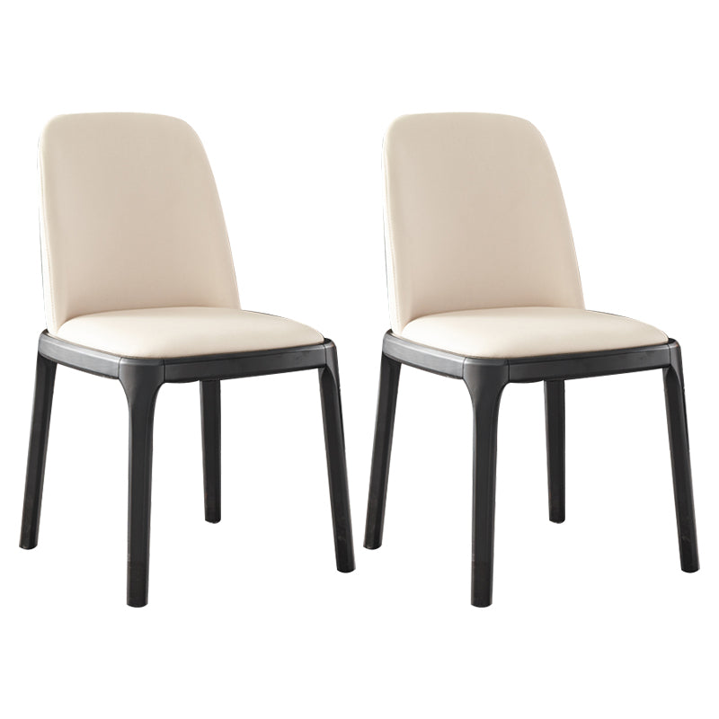 Contemporary Side Chair Dining Room Side Chair Set with Solid Wood Legs