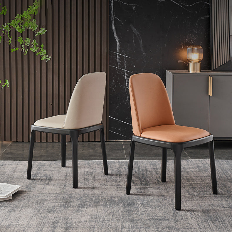 Contemporary Side Chair Dining Room Side Chair Set with Solid Wood Legs