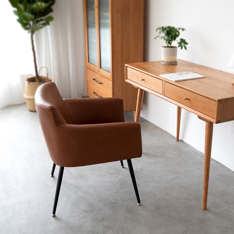 Contemporary Chairs Kitchen Parsons Dining Armchair with Carbon Steel Legs