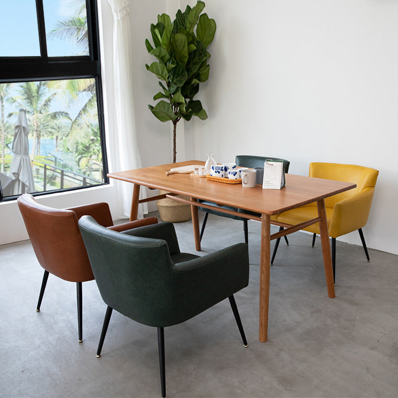 Contemporary Chairs Kitchen Parsons Dining Armchair with Carbon Steel Legs