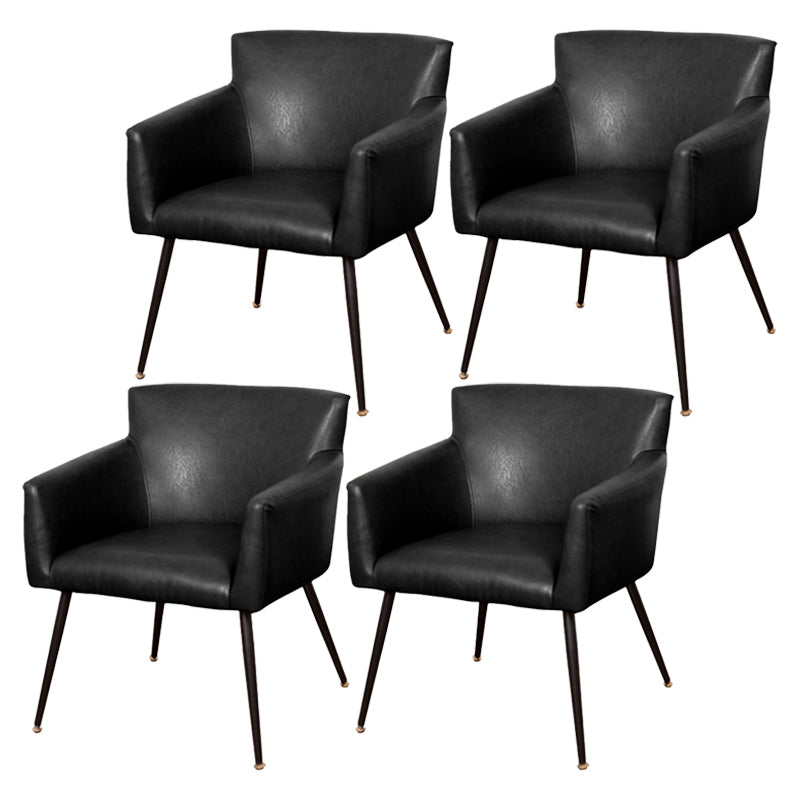 Contemporary Chairs Kitchen Parsons Dining Armchair with Carbon Steel Legs