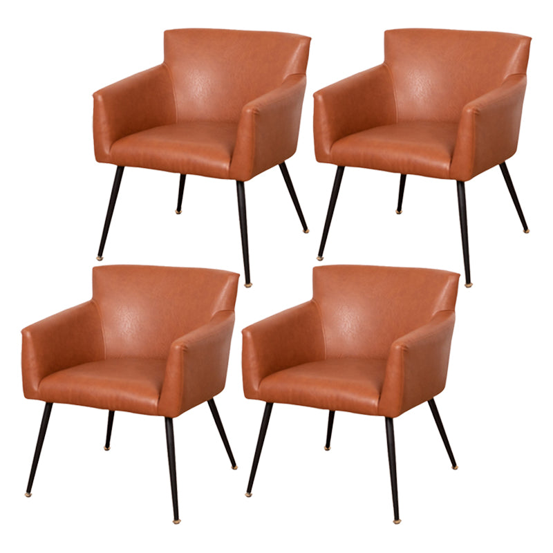 Contemporary Chairs Kitchen Parsons Dining Armchair with Carbon Steel Legs