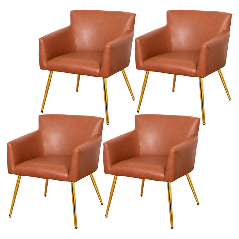 Contemporary Chairs Kitchen Parsons Dining Armchair with Carbon Steel Legs