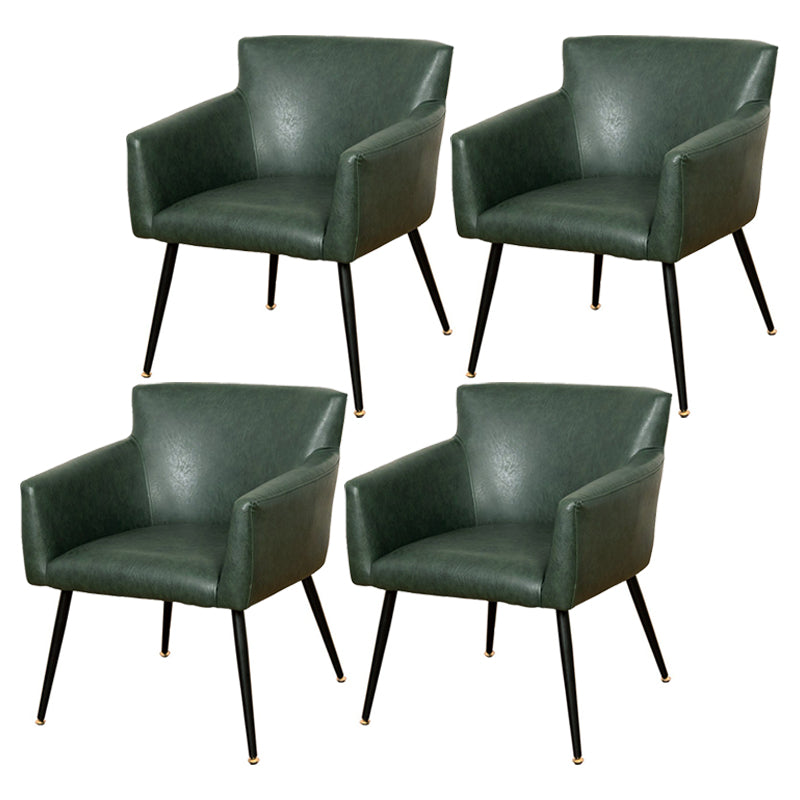 Contemporary Chairs Kitchen Parsons Dining Armchair with Carbon Steel Legs
