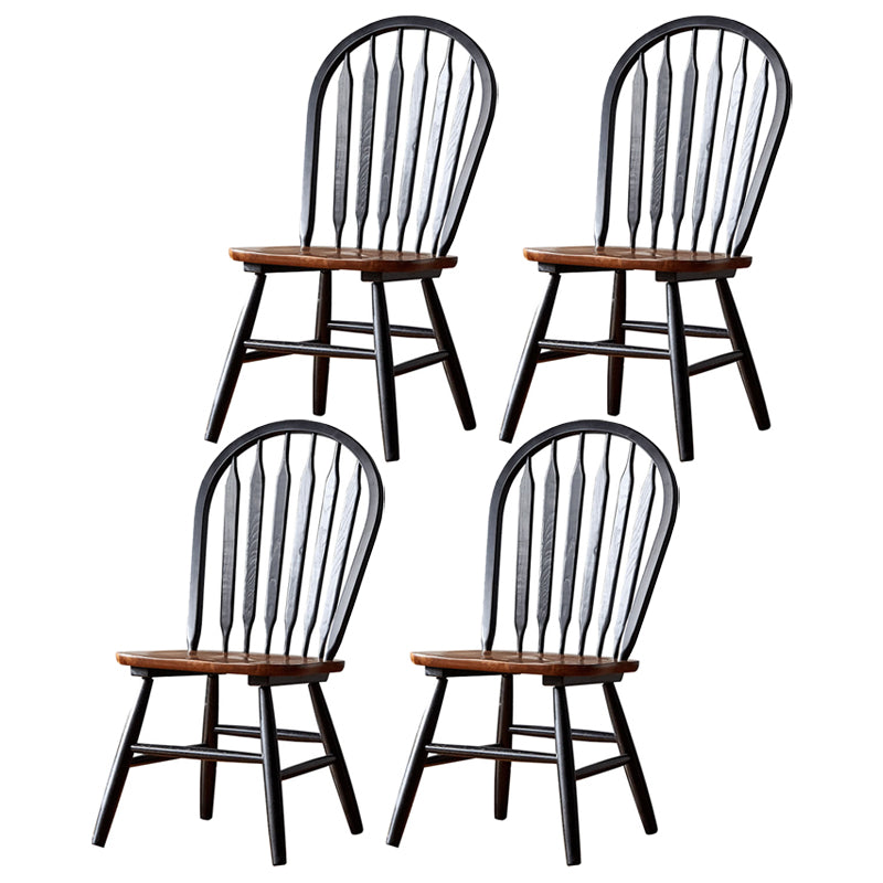 Traditional Style Dining Chair Solid Wood Windsor Back Side Chair for Home