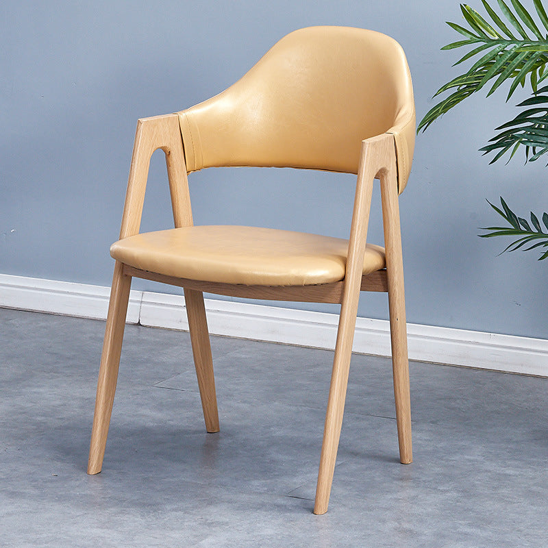 Chaise de salle à manger en bois de style Glam, chaise de salle à manger au fini mat pour salle à manger