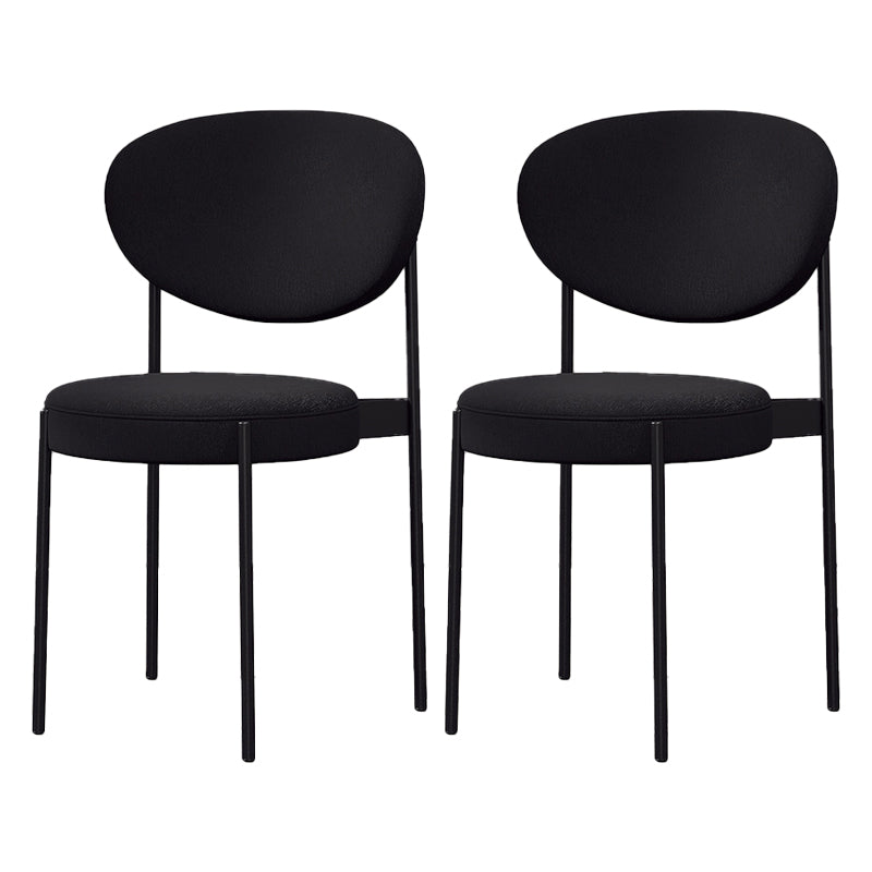 Chaise de salle à manger nordique en cuir de lin, chaise d'appoint à dossier ouvert de 33 pouces de hauteur avec base en métal