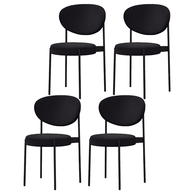 Chaise de salle à manger nordique en cuir de lin, chaise d'appoint à dossier ouvert de 33 pouces de hauteur avec base en métal